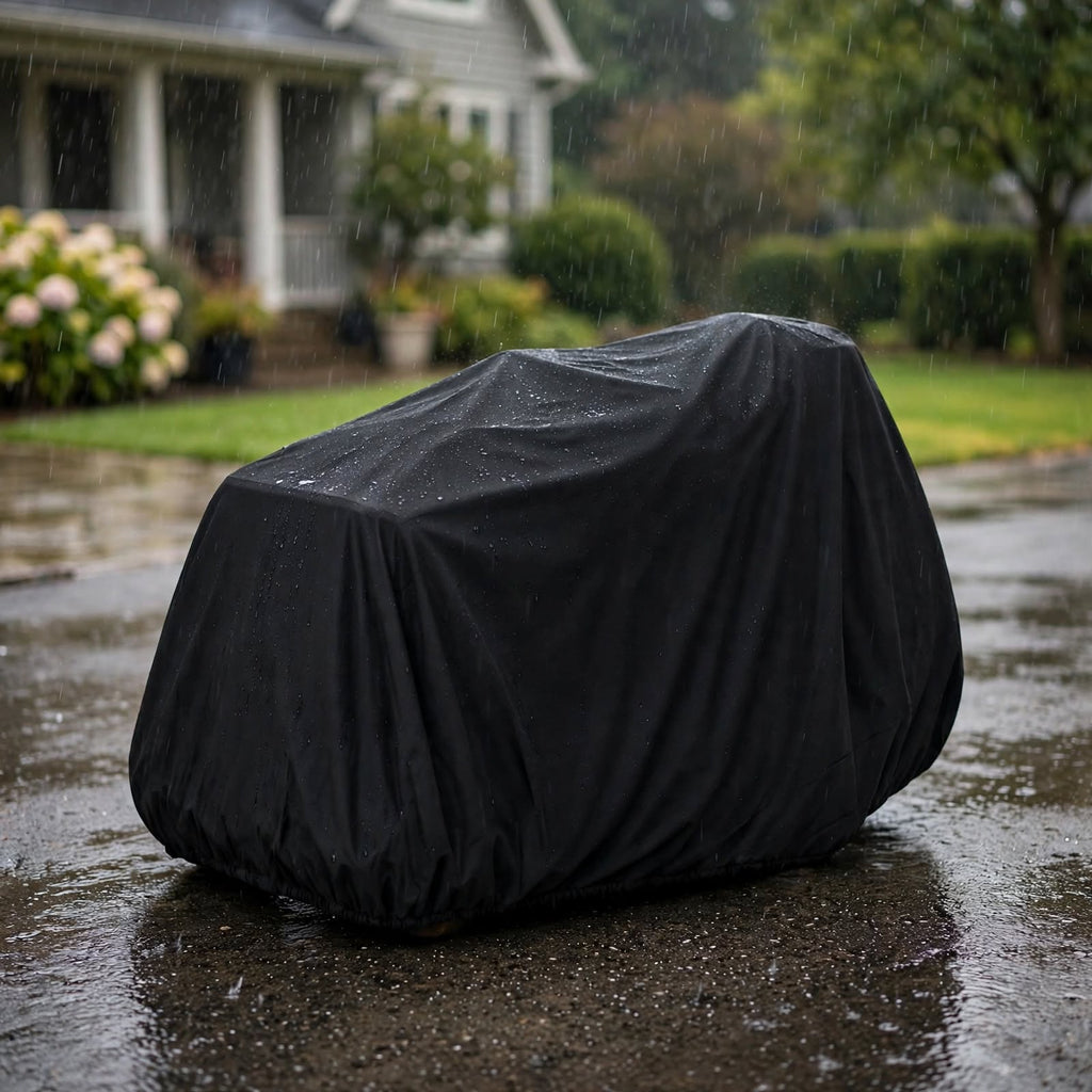 Riding Lawn Mower Cover Waterproof - Heavy Duty Lawn Tractor Cover with Windproof Buckle & Elastic Hem, All-Weather Protection