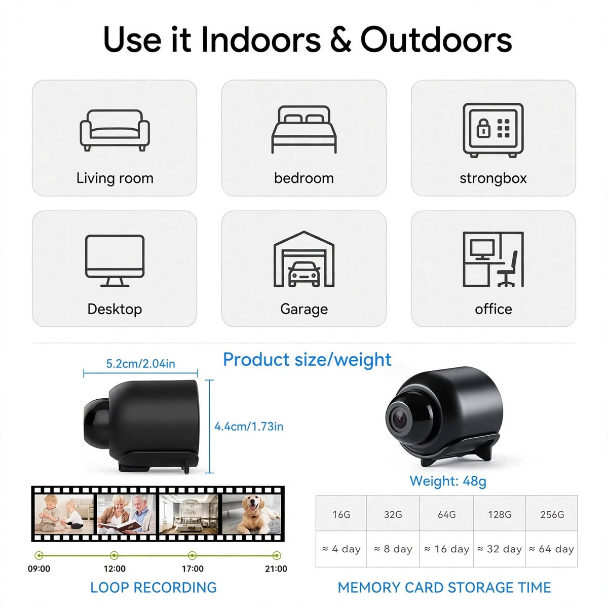 Mini WiFi Camera with Audio 1080P HD - Indoor Security Camera with Night Vision