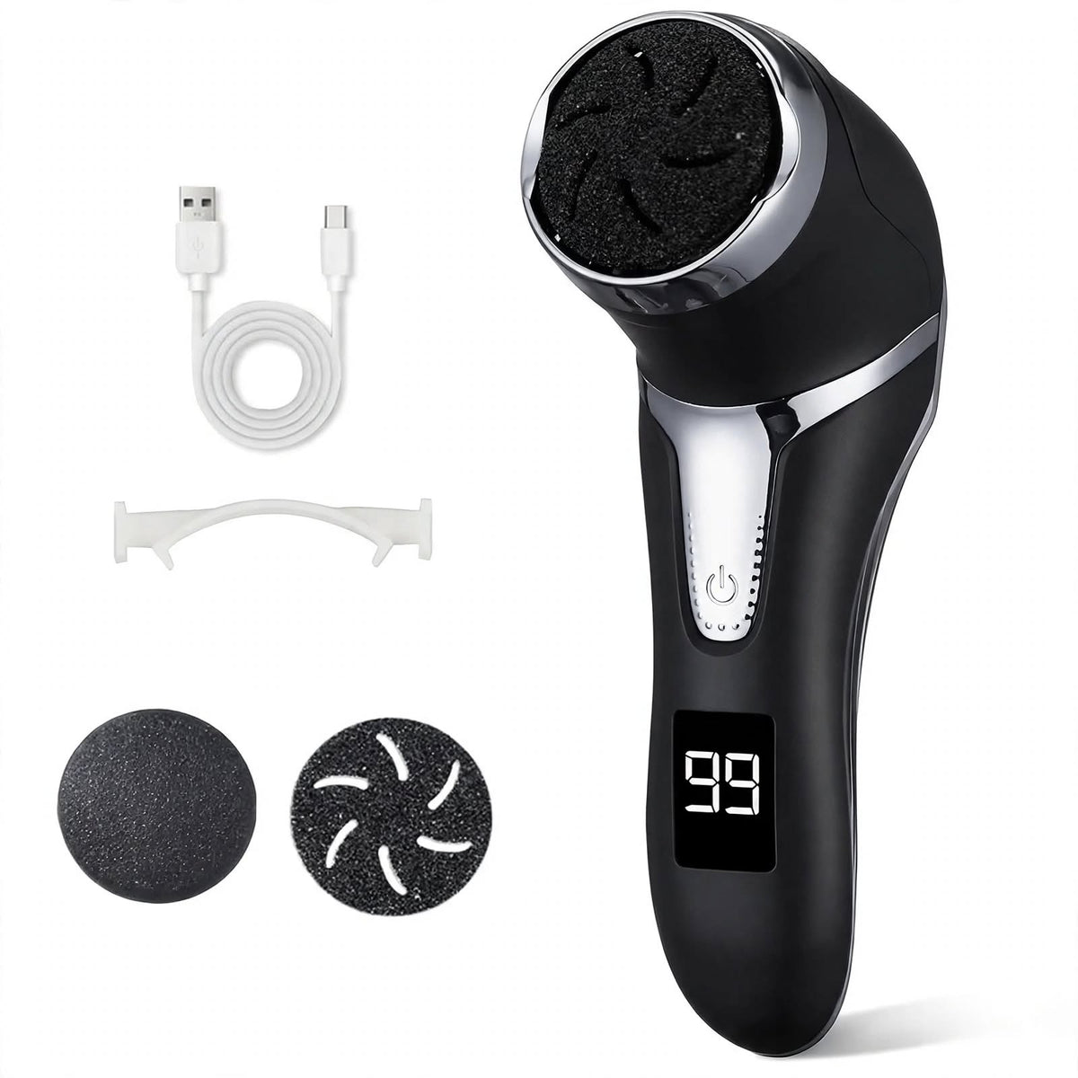 Professional Electric Foot File Callus Remover - Rechargeable Foot Grinder with LCD Display