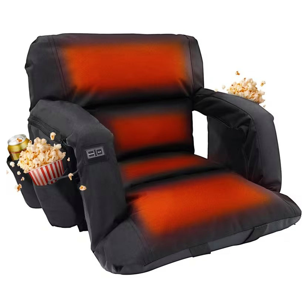 Heated Stadium Seat - USB Powered Bleacher Chair with Back Support, 3 Heat Levels
