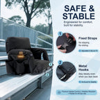 Heated Stadium Seat - USB Powered Bleacher Chair with Back Support, 3 Heat Levels