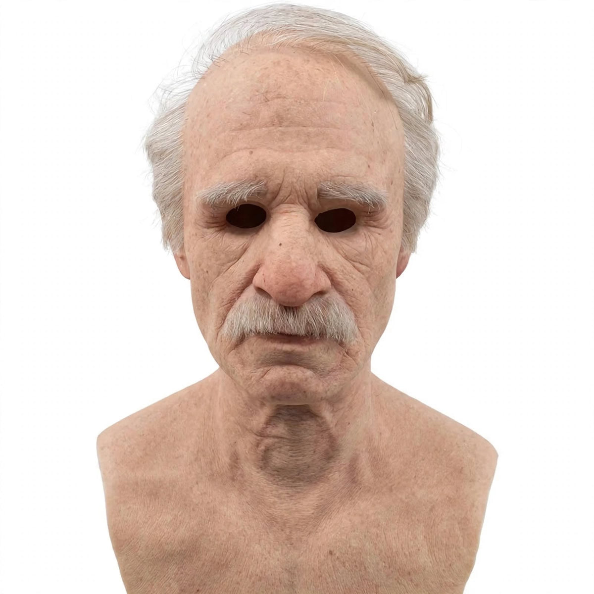 Realistic Old Man Latex Mask - Halloween Full Head Wrinkled Mask
