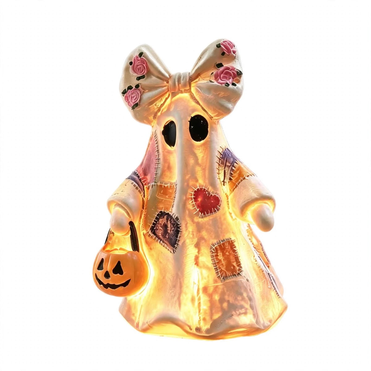 Patchwork Ghost Night Light - Halloween Lamp