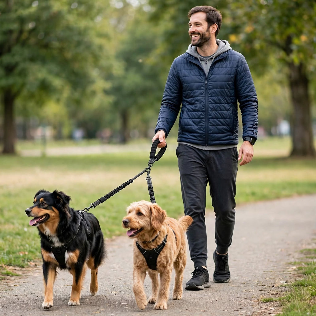 Dual Dog Leash 360° Swivel No-Tangle for 2 Dogs