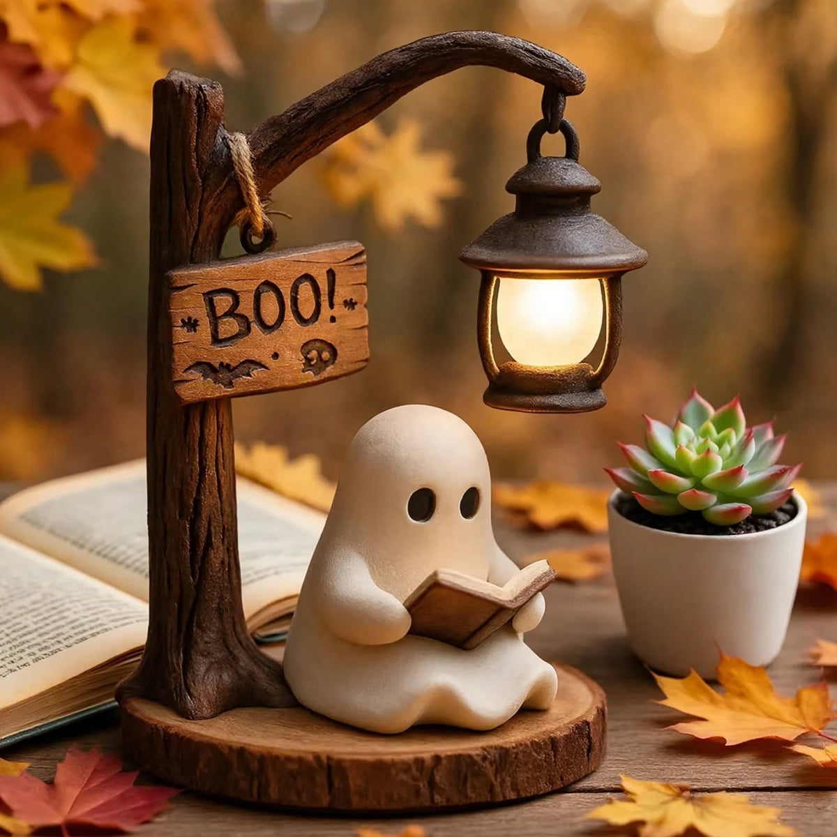 Reading Ghost Lamp - Cute Spooky Table Light