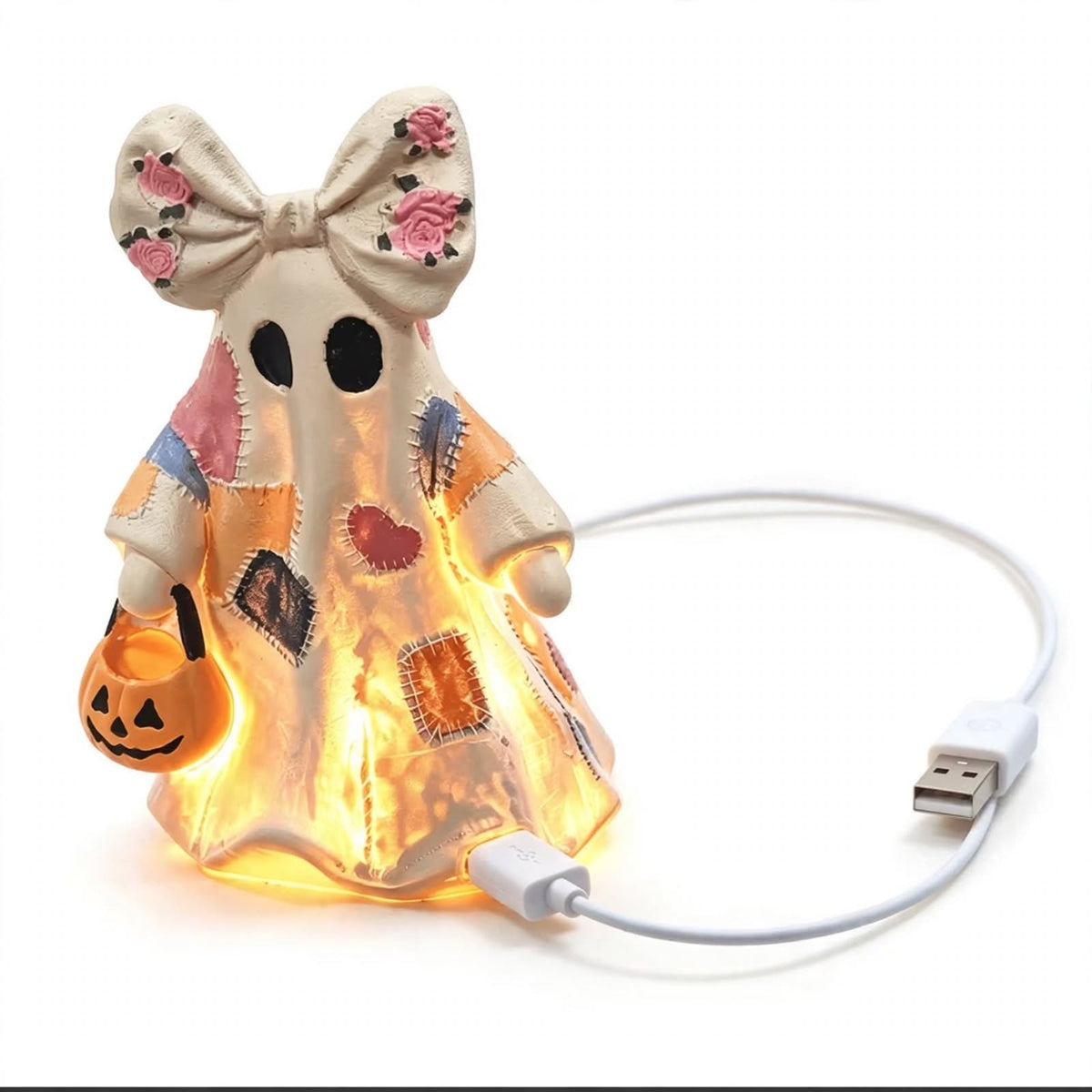 Patchwork Ghost Night Light - Halloween Lamp