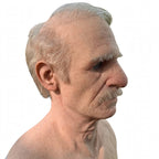 Realistic Old Man Latex Mask - Halloween Full Head Wrinkled Mask