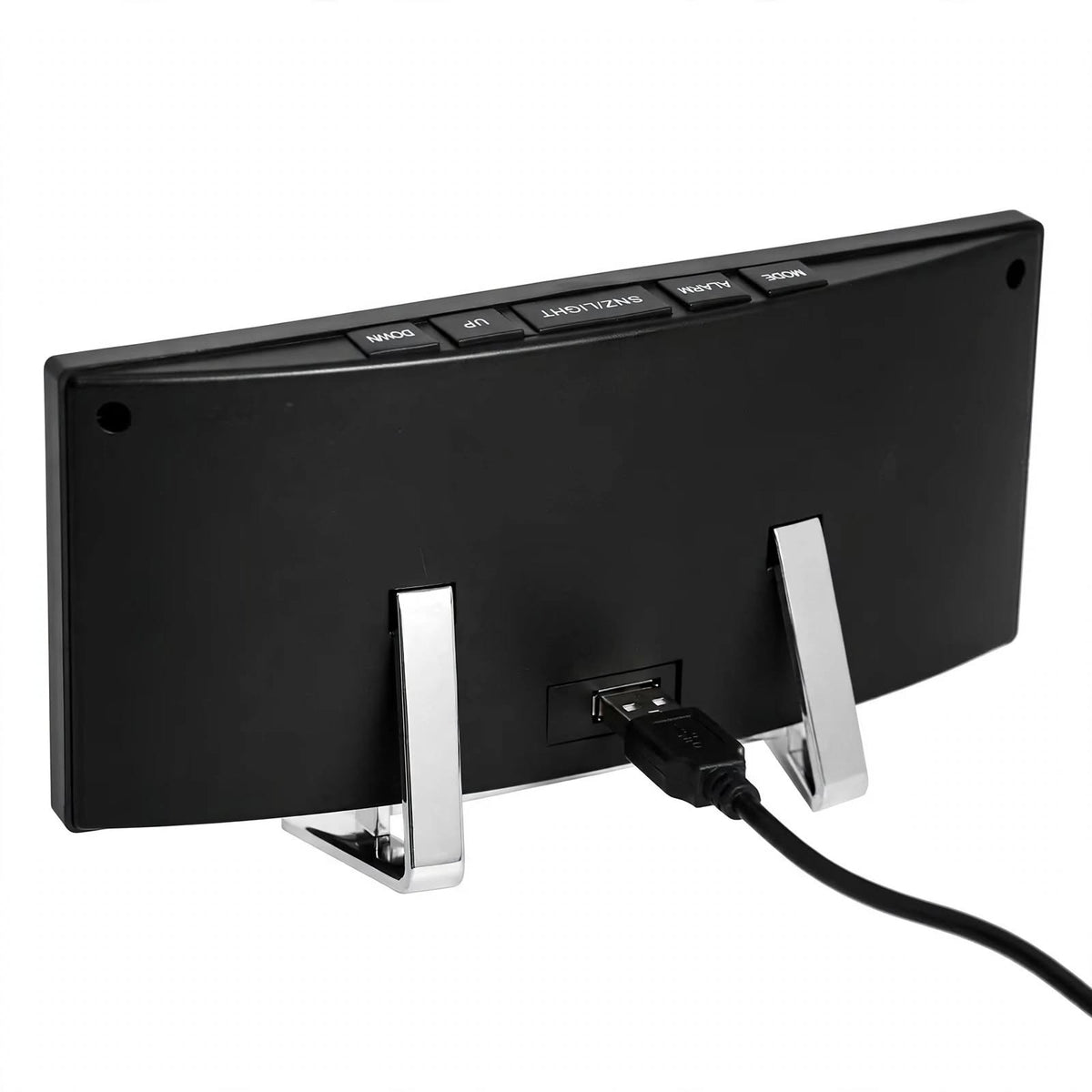 LED Mirror Alarm Clock - Curved Display, Snooze