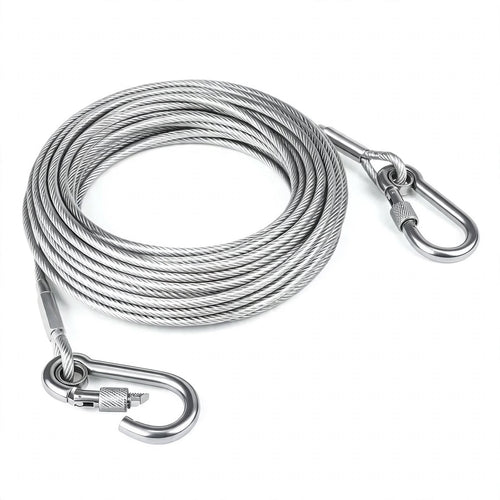Heavy Duty Dog Cable with 360° Swivel Hooks