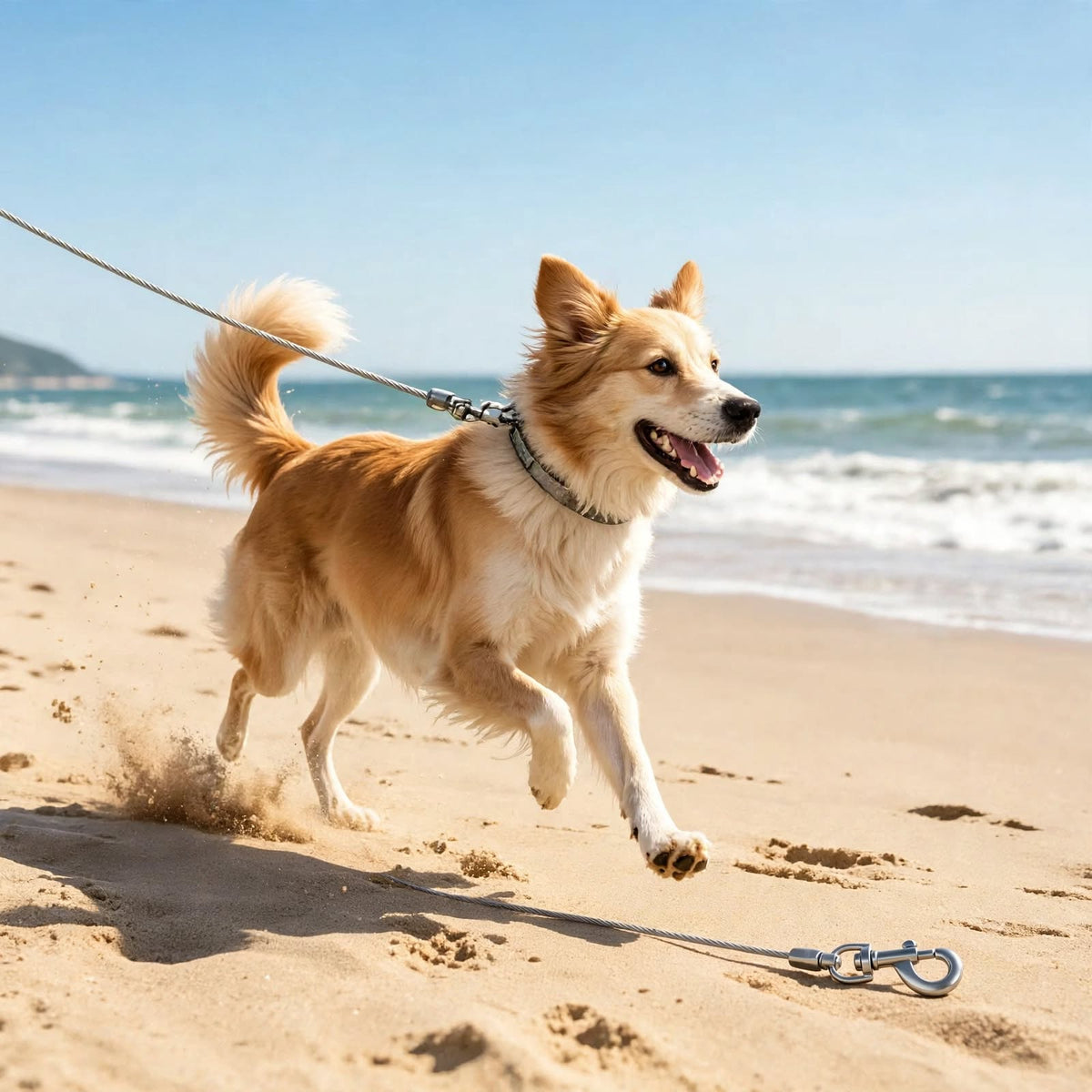 Heavy Duty Dog Cable with 360° Swivel Hooks