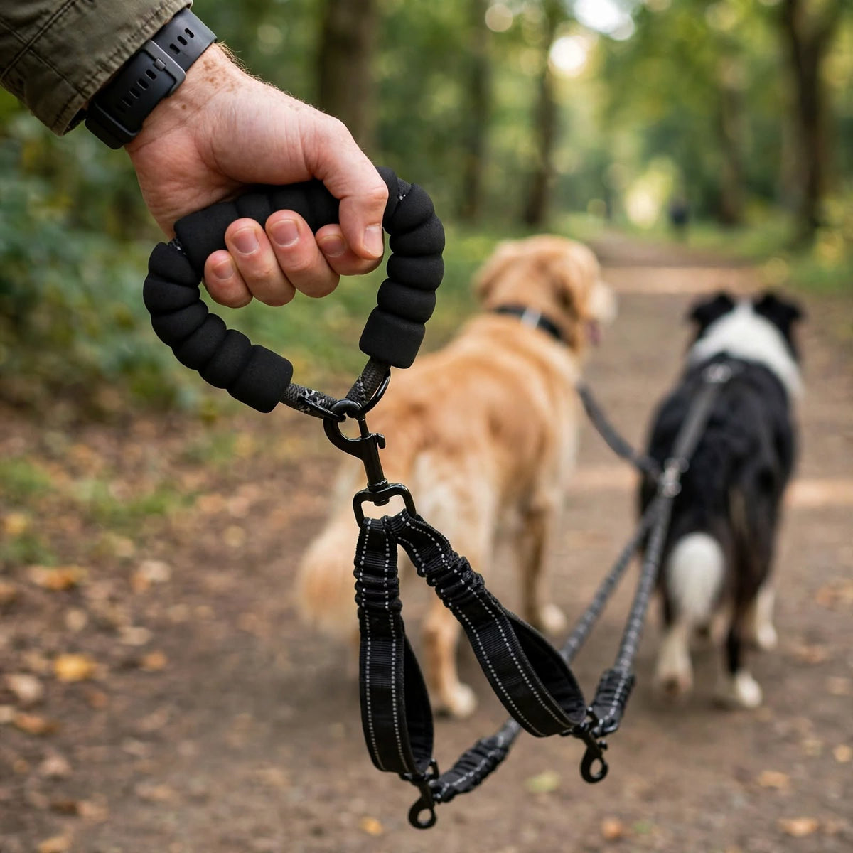 Dual Dog Leash 360° Swivel No-Tangle for 2 Dogs