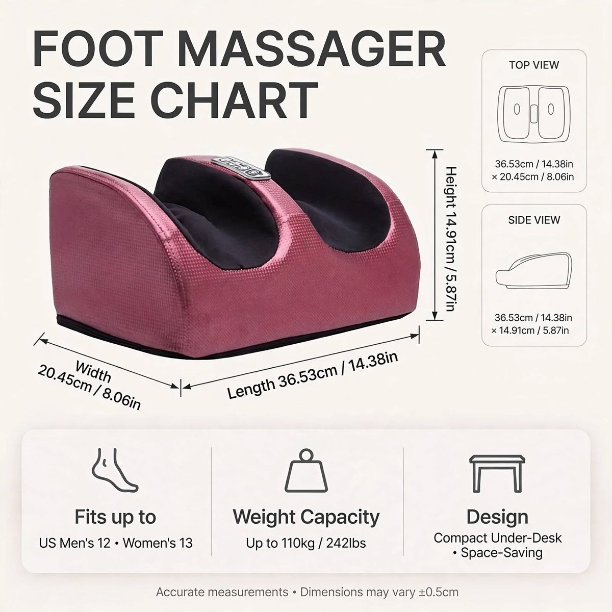 3-in-1 Foot Massager with Heat - Shiatsu Foot Calf and Arm Massager Machine