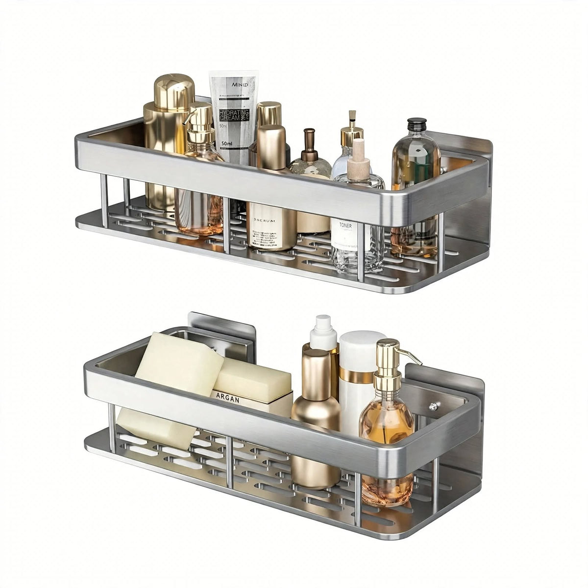 Self-Adhesive Bathroom Shelf | No Drilling & Stainless Steel