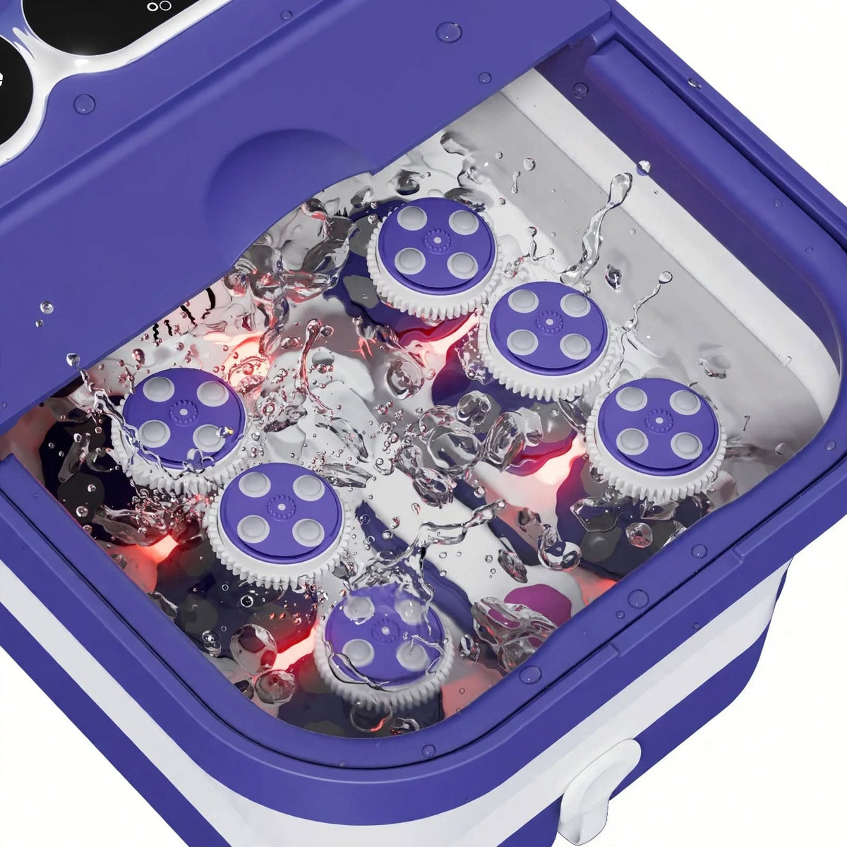 Electric Foot Bath Massager with Heater - Collapsible Foot Spa with Temperature Control and Bubble Massage