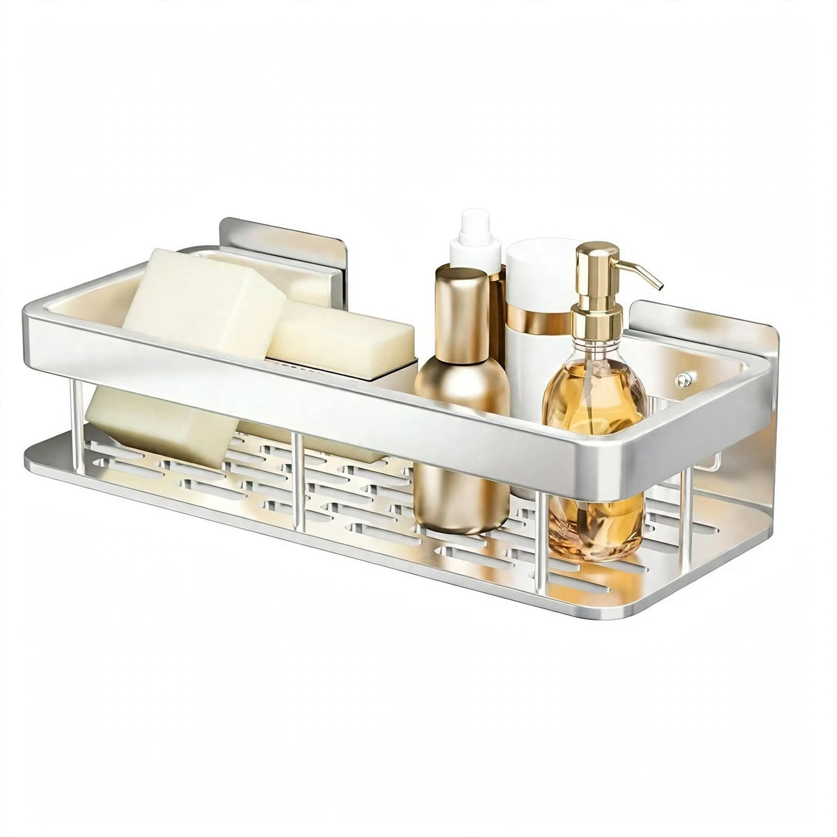 Self-Adhesive Bathroom Shelf | No Drilling & Stainless Steel